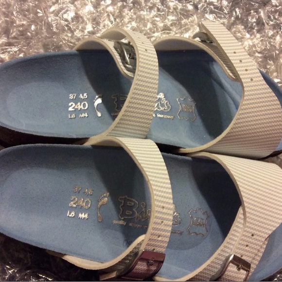 BIRKI'S BY BIRKENSTOCK MARTINA NARVIC STRIPES SOFT BLUE - Picture 2 of 8
